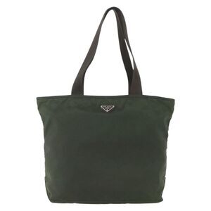 Prada Vintage Zip Tessuto Khaki Nylon Tote Bag Bag